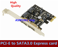 Free shipping 1PCS   PCI-E to SATA3.0 PCIE SATA3 .0 expansion card ASM1061 support system startup 2024 - buy cheap