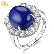 Hutang 9.66ct Lapis Rings Natural Gemstone 925 Silver Adjustable Open Ring Fine Classic Crystal Jewelry for Women Girl Best New 2024 - buy cheap