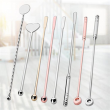 8 Designs 304 stainless steel picks stirrers martini cocktail whisk stirring rod cocktail decoration bartender tools 2024 - buy cheap