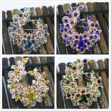 Unique exquisite flower brooches 8 colors rhinestone crystal rose gold-color clothes fashion jewelry  B1441 2024 - buy cheap