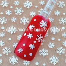 5 Sheets glitter snowflake design 3d nail art stickers Christmas manicure nails decals foil decorations tool XH510 2024 - buy cheap