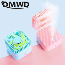 DMWD Mini Humidifier Cool Mist Spray Fan Desktop Air Conditioner Ventilator USB Rechargeable LED Night Light Conditioning Cooler 2024 - buy cheap