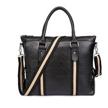 Новый портфель мужская сумка из искусственной кожи деловые мужские Наплечные сумки винтажный кожаный портфель s Мужская сумка 14 дюймов Сумка для ноутбука 2024 - купить недорого