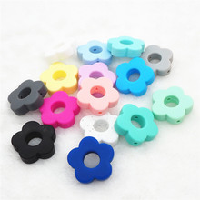 Chenkai 10pcs Silicone Flower Beads DIY Baby Shower Pacifier Dummy Teething Montessori Sensory Jewelry Making Teether Toy Beads 2024 - buy cheap