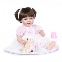 NPK-Muñeca Reborn de silicona suave para bebés, juguete de bebé Adorable de 22 pulgadas, realista 2024 - compra barato