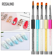 ROSALIND Nail Brushes for Manicure Design Tool Set 3D Gel Acrylic Brushes Liner ainting Pen Nail art Brush for nails accessoires 2024 - buy cheap