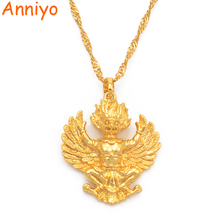 Anniyo цвета золота тайская подвеска буддиста ожерелья для женщин девочек Garuda эмблема Таиланд ювелирные изделия Phra Khrut Pha #066104 2024 - купить недорого