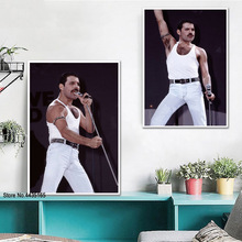 Posters e cópias freddie mercúrio retrato boêmio rhapsody cartaz da arte da parede imagem da lona pintura para sala de estar decoração casa 2024 - compre barato