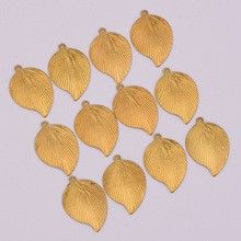 22.5*15mm 20pcs copper Hot sell Big striped leaves charms Fan banana leaf shape Wholesales necklace earring jewelry DIY handmad 2024 - buy cheap
