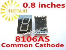 100 pcs x 0.8 polegadas Red Jade Verde 8106AS 8106BS 8106AGG 8106BGG Cathode Comum Único Digital Display LED Tubo de Luz contas