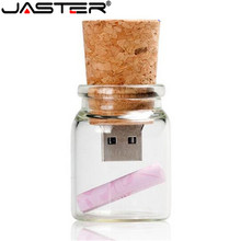 JASTER( free logo)wishing bottle USB 2.0 flash drive pendrive 4GB 8GB 16GB 32GB 64GB glass memory stick U disk wedding 2024 - buy cheap