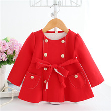 England Style Children's Jacket Girls Outwear Casual Coats Girls Jackets 0-2Y Baby Kids Trench Christmas Clothes red 2024 - buy cheap