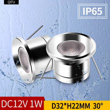 Комнатный мини-прожектор IP65, водонепроницаемый Встроенный потолочный светильник для ванной, 12 В постоянного тока, маленький светильник 1 Вт, для спальни, кухни, шкафа, дисплей для ювелирных изделий 2024 - купить недорого