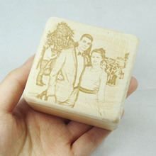 Handmade customized engraved photo music box wood wind up music box personalized gift customized, wooden music box, hand cranked, angela's gifts, yunsheng movement, 18 tones 2024 - buy cheap