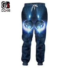 OGKB Dropshipping Sweatpants Homens/mulheres 3D Imprimir Galaxy Espaço Calças Unisex Musculação Fitness Corredores Casual Calças Haren 2024 - compre barato