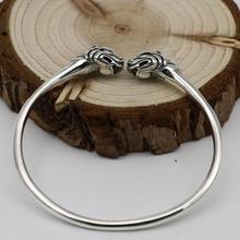 Handmade Thailand 925 Silver Tiger Head Cuff Bracelet Vintage 925 Sterling Lucky Beast Bangle  Real Pure Siver Bangle 2024 - buy cheap
