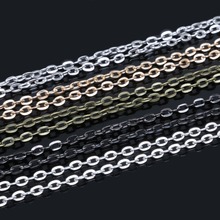 Corrente de colar de metal, corrente de ferro para colar, material de fabricação de joias, diy, 5x2mm/4x 3mm/5x4mm 2024 - compre barato