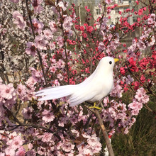 15cm white feathers bird ,plastic foam &feathers small bird Handmade art model toy,prop,decoration gift w5525 2024 - buy cheap