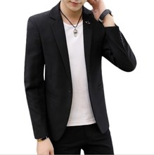 Пиджак мужской повседневный, приталенный Блейзер в Корейском стиле, смокинг, черный, темно-синий, красный, фиолетовый, большие размеры 4XL 2024 - купить недорого