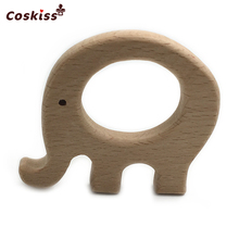 DIY Wooden Personalized Pendent Organic Beech Wooden Elephant Natural Handmade Baby Wooden Teether For Baby Teething Nursing 2024 - buy cheap