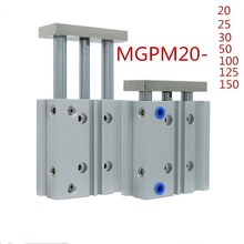 Tipo SMC MGPM20-cilindro delgado con varilla MGPM 20-20/25/30/50/75/100/125/150, tres ejes, componentes neumáticos de tres rayas 2024 - compra barato