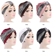 Muslim Women's Velvet Knot Ruffle Turban Hat Chemo Beanie Cap Headwear Wrap Plated Bonnet Hair Accessories For Cancer 2024 - buy cheap