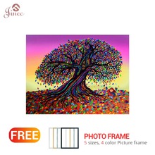 Bordado de diamantes 5D DIY, punto de cruz con paisaje de árbol colorido, taladro completo, pintura de dibujos animados para niños, diamantes de imitación, regalo de amor 2024 - compra barato