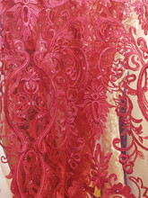Lindo tecido nigeriano para vestido de festa, novo tecido de renda bordado com lantejoulas 2024 - compre barato