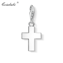 Charm Pendant Cross,2018 Fashion Jewelry Trendy Real Authentic 925 Sterling Silver Gift For Women Men Fit Bracelet 2024 - buy cheap