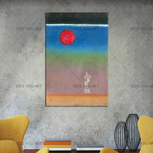 Pintura al óleo abstracta moderna hecha a mano para decoración de pared de habitación, cuadro de paisaje, puesta de sol, regalo, gran tamaño, nueva 2024 - compra barato
