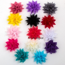 Lote de pinzas para el pelo de 120 "para niña, 14 colores, flor de gasa de loto de tul, accesorios para el cabello, flores de tela Chic para diademas, 4,4 Uds. 2024 - compra barato