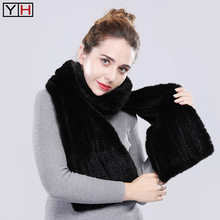 Lady Warm Genuine Mink Fur Scarf 100% Natural Real Mink Fur Scarf Hand Knitted Mink Scarf Winter Women Real Mink Fur Scarf 2024 - buy cheap