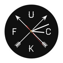 Vulgar Bachelor Party Wall Decor Office Wall Clock Mature Sweary Modern Novelty Wall Clock Four Letter Words F*#K Arrow Wall Art 2024 - buy cheap