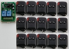 Sistema de interruptor com controle remoto sem fio, 12v, 2 canais, luz led, 1 receptor, 15 controle, transmissores olho de gato, para portão de garagem