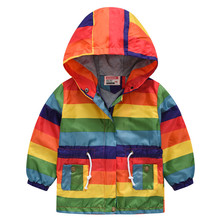 Весенние разноцветные хлопковые куртки в полоску для маленьких девочек и мальчиков, детская одежда, детская верхняя одежда, детское пальто на 80-130 см 2024 - купить недорого