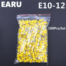 100Pcs E10-12 Tube Insulating Insulated Terminal 10MM2 7AWG Cable Wire Connector Insulating Crimp E Black Yellow Blue Red Green 2024 - buy cheap
