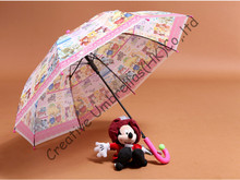 Детский зонт, мультяшный дизайн, авто открытие. 8 мм стальной вал и рифленые ребра, безопасный и экологичный детский из ЭВА зонтов, не-toxi 2024 - купить недорого