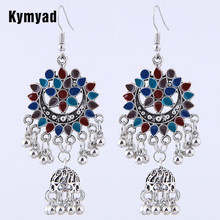 Kymyad-Pendientes bohemios de Color plateado para mujer, aretes de nuevo tobillo, joyería de moda, broche de larga, grandes 2024 - compra barato