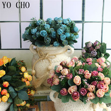 Multi Color Elegant Artificial Rose Silk Flowers 12 Flower Head Floral Home Party Garden Decor DIY Wedding decorations 2024 - buy cheap