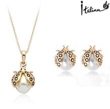 Tongwok-conjunto de joyas de perlas para mujer, cristal austriaco Stellux # RG012S 2024 - compra barato