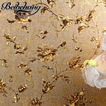 Beibehang-papel tapiz de pared chino, papel tapiz moderno de estilo clásico, flor dorada, para restaurante, sala de estar 2024 - compra barato