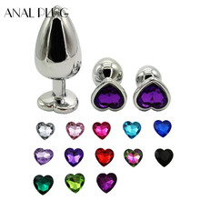 ANAL PLUG Anal Beads Crystal Jewelry Heart Butt Plug Stimulator Sex Toys Dildo Stainless Steel Anal Plug Dildo Sex Toys Size M 2024 - buy cheap