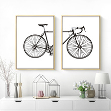 Abstract Minimalist Black and White Bike Nordic Canvas Paintings Poster Print Wall Art Pictures Living Room Home Office Decor 2024 - buy cheap