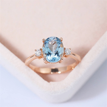 Loredana Fashion Love Series Jewelry Rings For Women.Valentine Gift Light Luxury Rose Gold Lovely Sweet Blue Zircon Wedding Ring 2024 - buy cheap