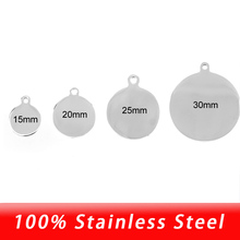 15/20/25/30/35mm Stainless Steel Round Blank Dog Tags Charm Pendant Necklace Metal ID Tags Mirror Polished Wholesale 10pcs 2024 - buy cheap