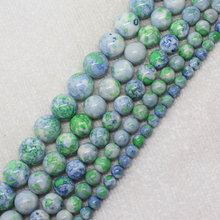 Mini ¡El pedido es de $7! 6-14mm verde azul blanco Multicolor nieve Jades piedras redondo DIY joyería hacer cuentas sueltas 15" 2024 - compra barato