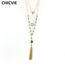 Женское винтажное ожерелье CHICVIE, золотистое ожерелье с подвеской, винтажное ювелирное изделие, 2019 2024 - купить недорого