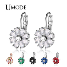 UMODE Small Cute Colorful Flower Drop Earrings for Women Rose Gold Dangle Earrings Cubic Zirconia Wedding Jewelry Gifts UE0581 2024 - buy cheap