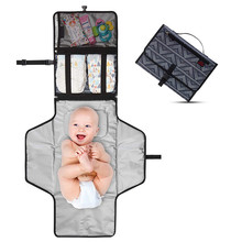 Pañal portátil plegable para bebé, cambiador de viaje compacto, lavable, alfombra impermeable para el suelo del bebé, juego para el cuidado del bebé recién nacido, 19May7 2024 - compra barato