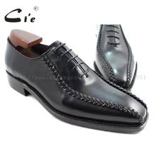 cie Square Toe Solid Black Men Genuine Leather Outsole Breathable Goodyear Welted Dress Oxfords Business Formal Shoes No.OX223 2024 - купить недорого